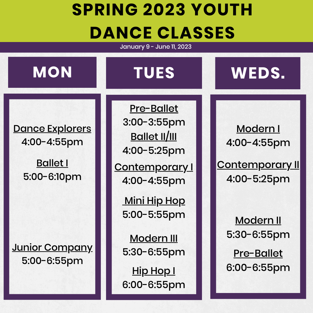 Youth Dance Classes Spring '23