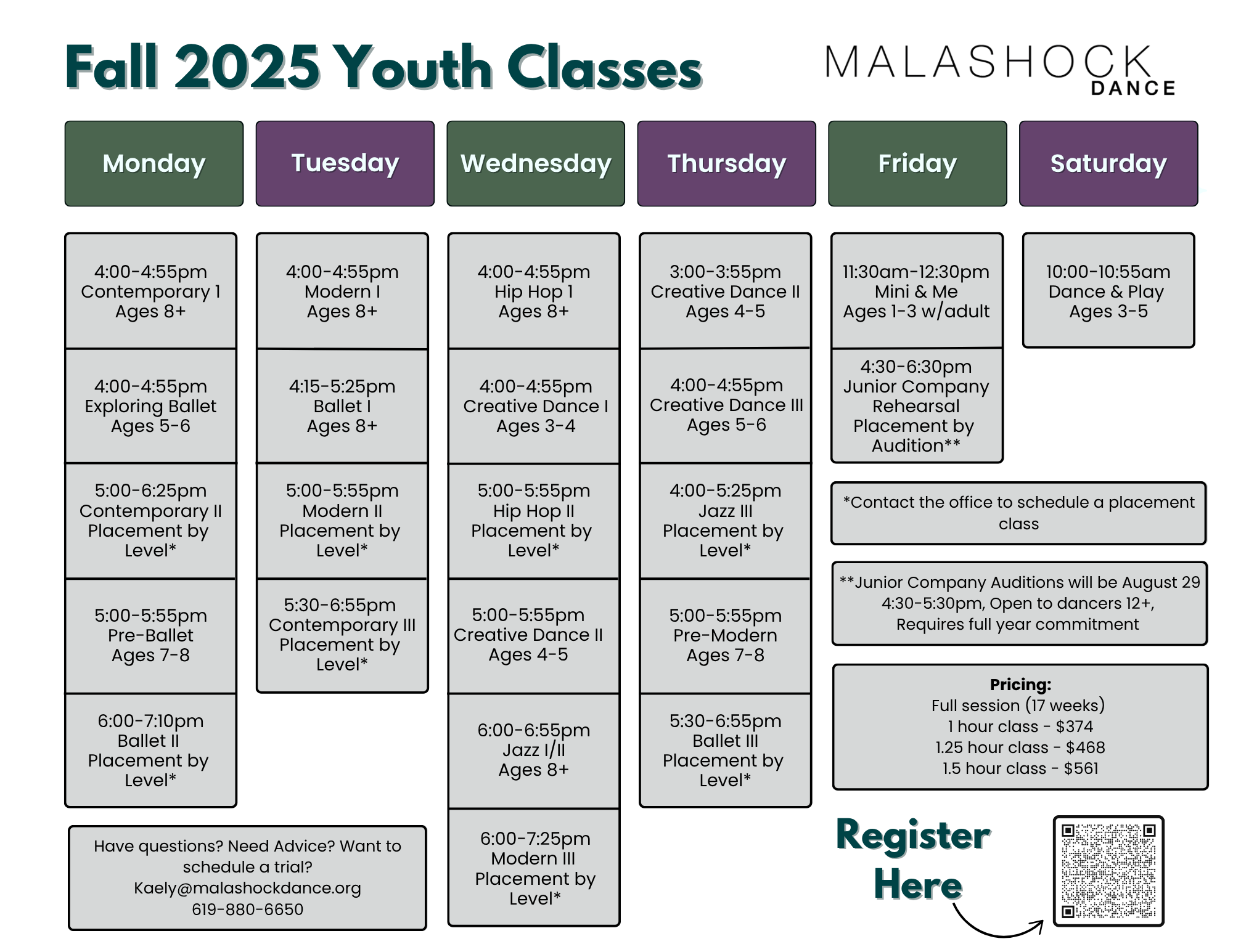 Fall 2025 Youth Classes 2